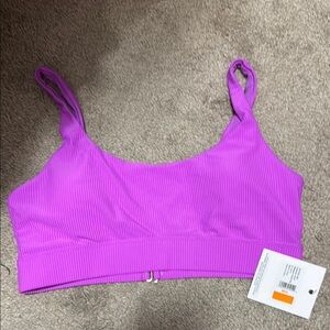 Purple Ribbed Women's Bralette
